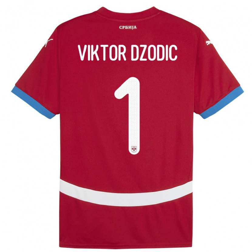 Danxen Hombre Camiseta Serbia Viktor Dzodic #1 Rojo 1ª Equipación 24-26 La Camisa México