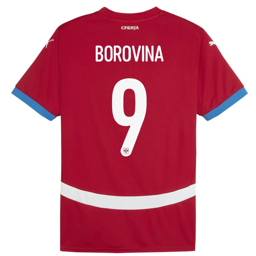 Danxen Hombre Camiseta Serbia Srdjan Borovina #9 Rojo 1ª Equipación 24-26 La Camisa México
