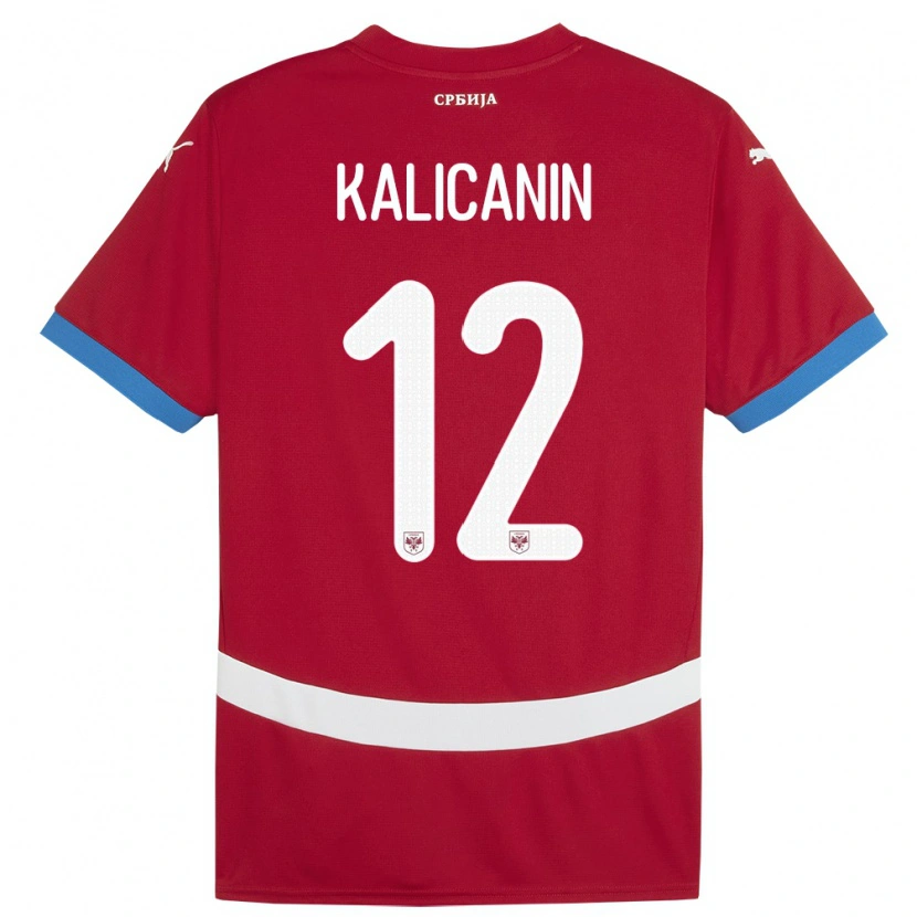 Danxen Hombre Camiseta Serbia Lazar Kalicanin #12 Rojo 1ª Equipación 24-26 La Camisa México