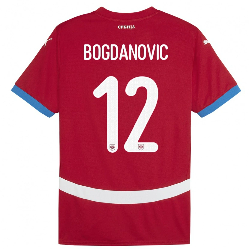 Danxen Hombre Camiseta Serbia Bogdan Bogdanovic #12 Rojo 1ª Equipación 24-26 La Camisa México