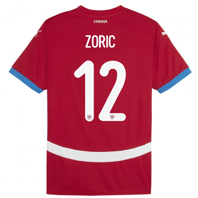 Danxen Hombre Camiseta Serbia Nemanja Zoric #12 Rojo 1ª Equipación 24-26 La Camisa México