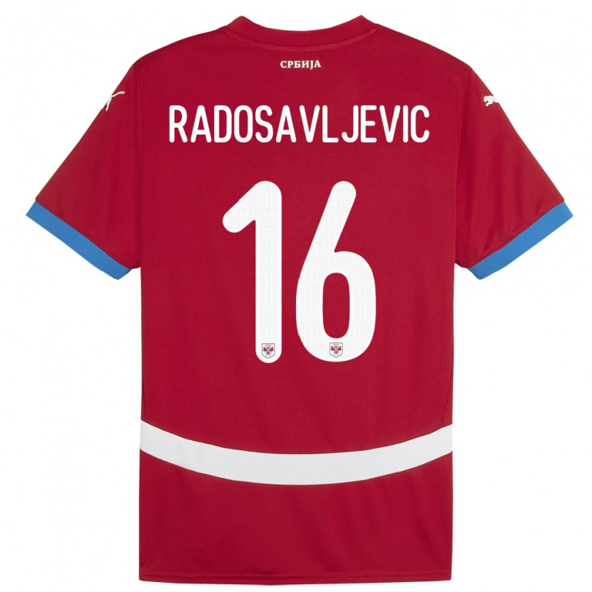 Danxen Hombre Camiseta Serbia Lazar Radosavljevic #16 Rojo 1ª Equipación 24-26 La Camisa México