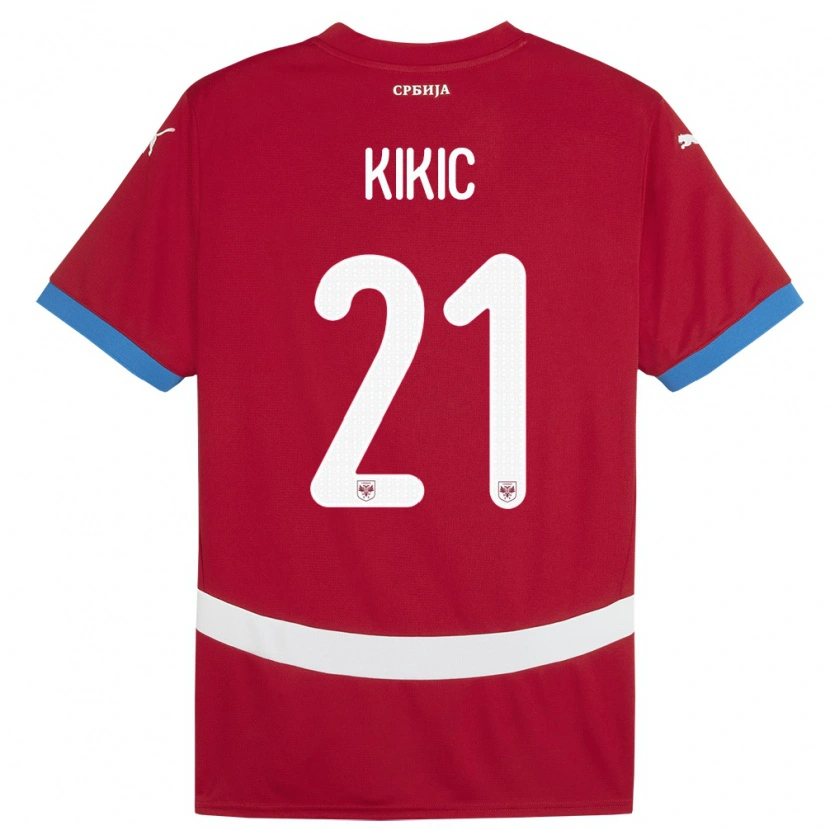 Danxen Hombre Camiseta Serbia Uros Kikic #21 Rojo 1ª Equipación 24-26 La Camisa México