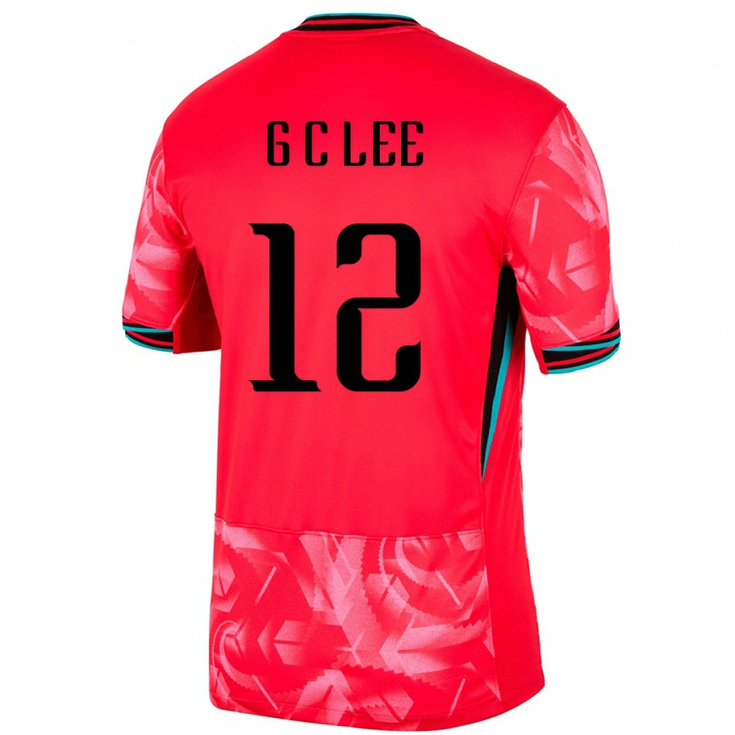 Danxen Hombre Camiseta Corea Del Sur Chang-Geun Lee #12 Rojo 1ª Equipación 24-26 La Camisa México