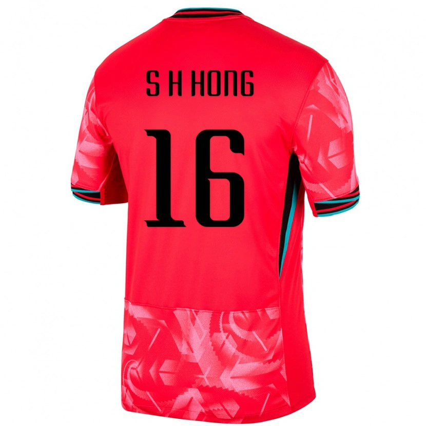 Danxen Hombre Camiseta Corea Del Sur Hyun-Seok Hong #16 Rojo 1ª Equipación 24-26 La Camisa México