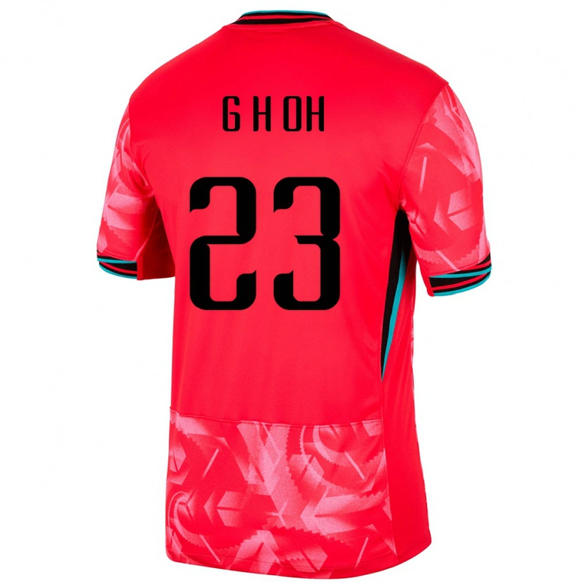 Danxen Hombre Camiseta Corea Del Sur Hyeon-Gyu Oh #23 Rojo 1ª Equipación 24-26 La Camisa México