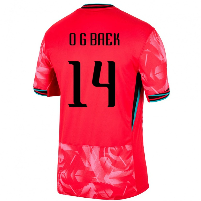 Danxen Hombre Camiseta Corea Del Sur Ga-On Baek #14 Rojo 1ª Equipación 24-26 La Camisa México