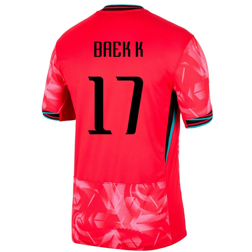 Danxen Hombre Camiseta Corea Del Sur Kyeong Baek #17 Rojo 1ª Equipación 24-26 La Camisa México