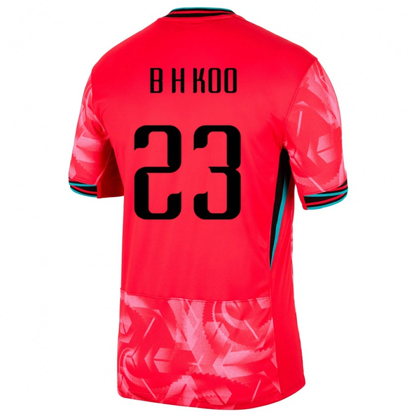 Danxen Hombre Camiseta Corea Del Sur Hyeon-Bin Koo #23 Rojo 1ª Equipación 24-26 La Camisa México
