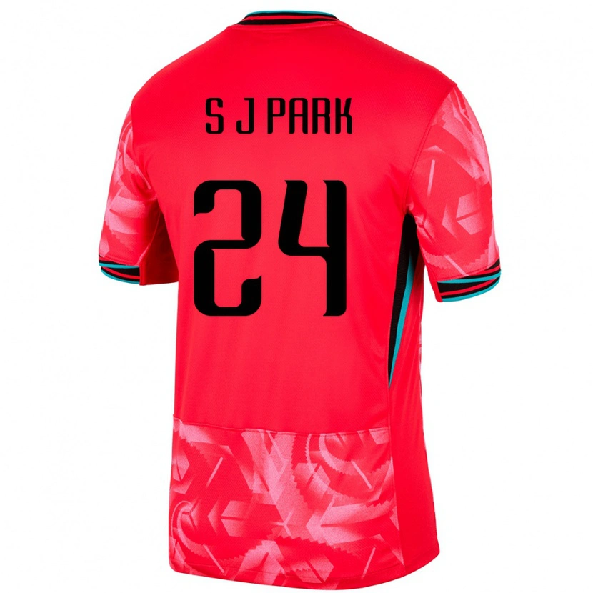 Danxen Hombre Camiseta Corea Del Sur Jae-Seong Park #24 Rojo 1ª Equipación 24-26 La Camisa México