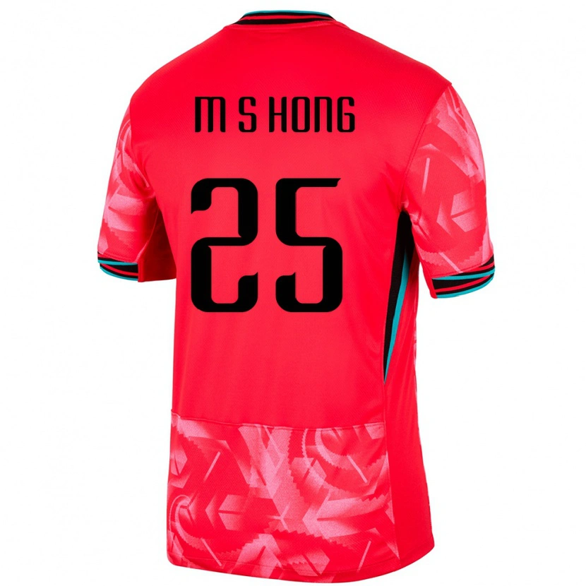 Danxen Hombre Camiseta Corea Del Sur Sung-Min Hong #25 Rojo 1ª Equipación 24-26 La Camisa México