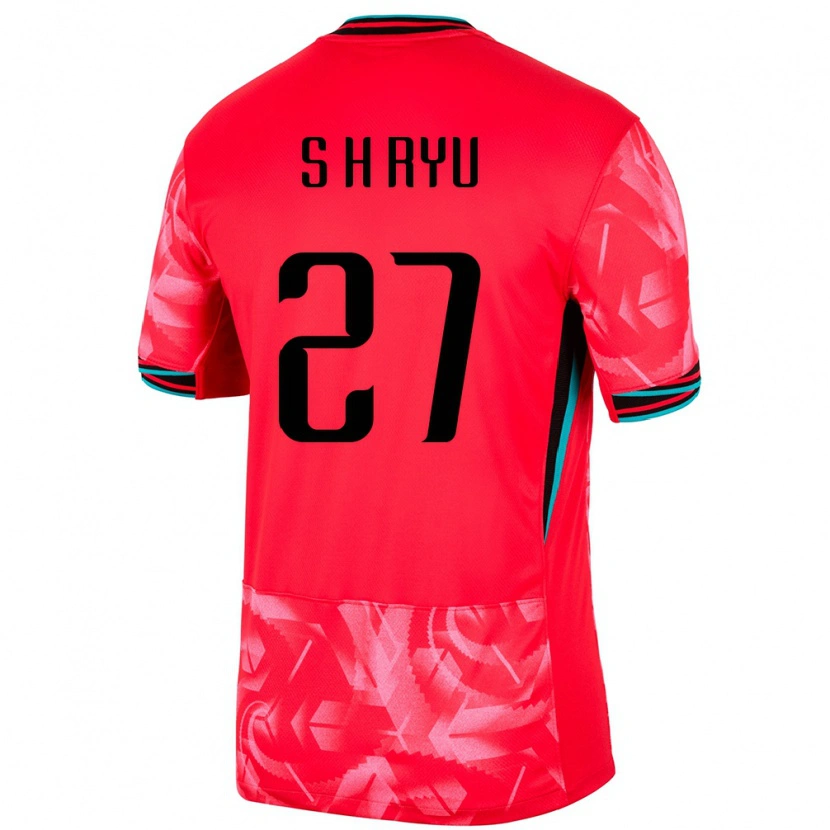 Danxen Hombre Camiseta Corea Del Sur Hye-Sung Ryu #27 Rojo 1ª Equipación 24-26 La Camisa México