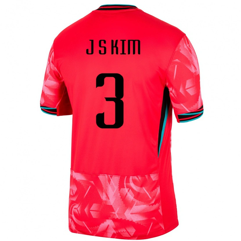 Danxen Hombre Camiseta Corea Del Sur Jin-Su Kim #3 Rojo 1ª Equipación 24-26 La Camisa México