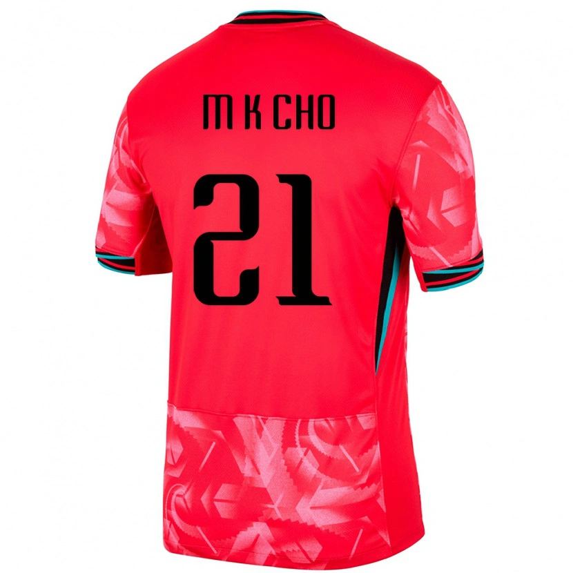 Danxen Hombre Camiseta Corea Del Sur Cho Min Kyu #21 Rojo 1ª Equipación 24-26 La Camisa México