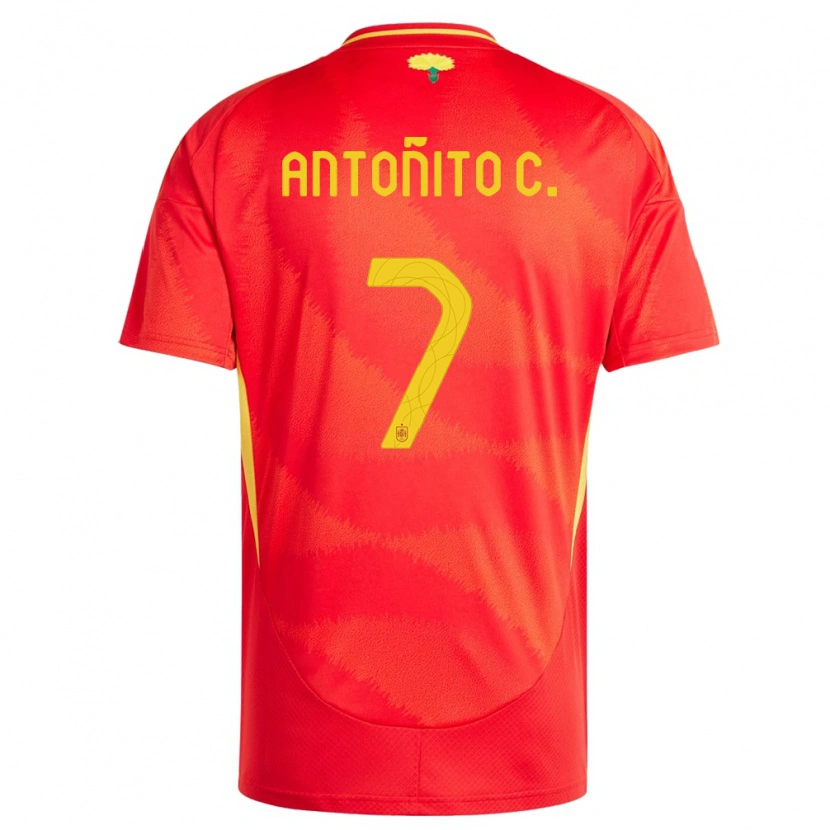 Danxen Hombre Camiseta España Antoñito Cordero #7 Rojo 1ª Equipación 24-26 La Camisa México
