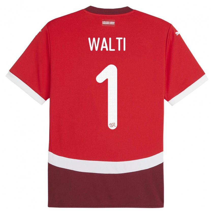 Danxen Hombre Camiseta Suiza Dario Wälti #1 Rojo 1ª Equipación 24-26 La Camisa México
