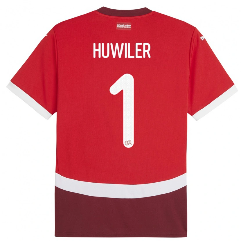 Danxen Hombre Camiseta Suiza Lionel Huwiler #1 Rojo 1ª Equipación 24-26 La Camisa México