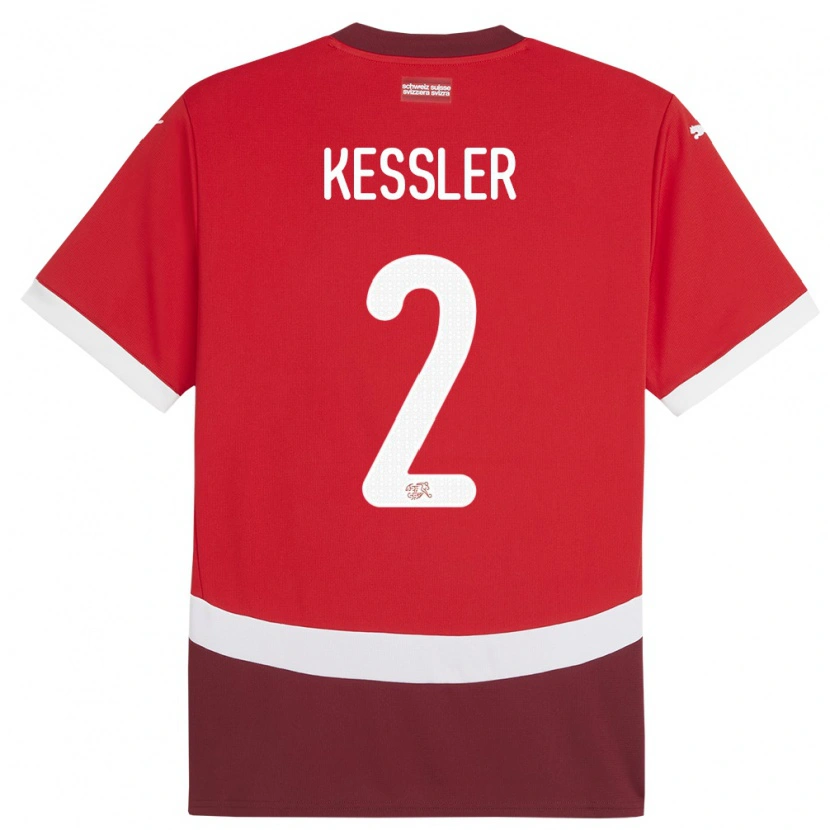 Danxen Hombre Camiseta Suiza Ryan Kessler #2 Rojo 1ª Equipación 24-26 La Camisa México