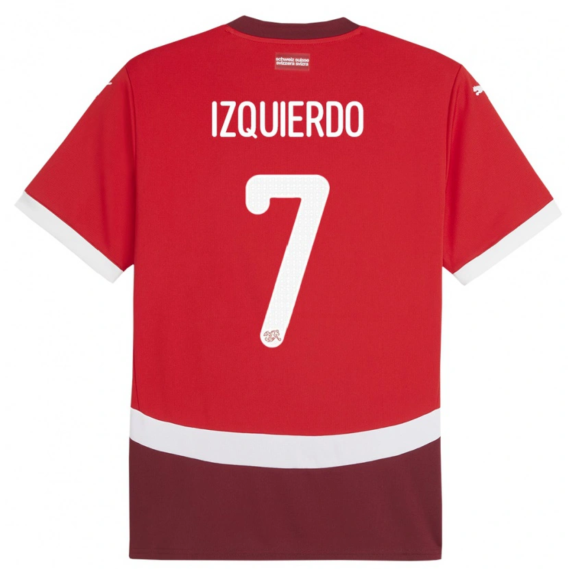 Danxen Hombre Camiseta Suiza Ivan Izquierdo #7 Rojo 1ª Equipación 24-26 La Camisa México