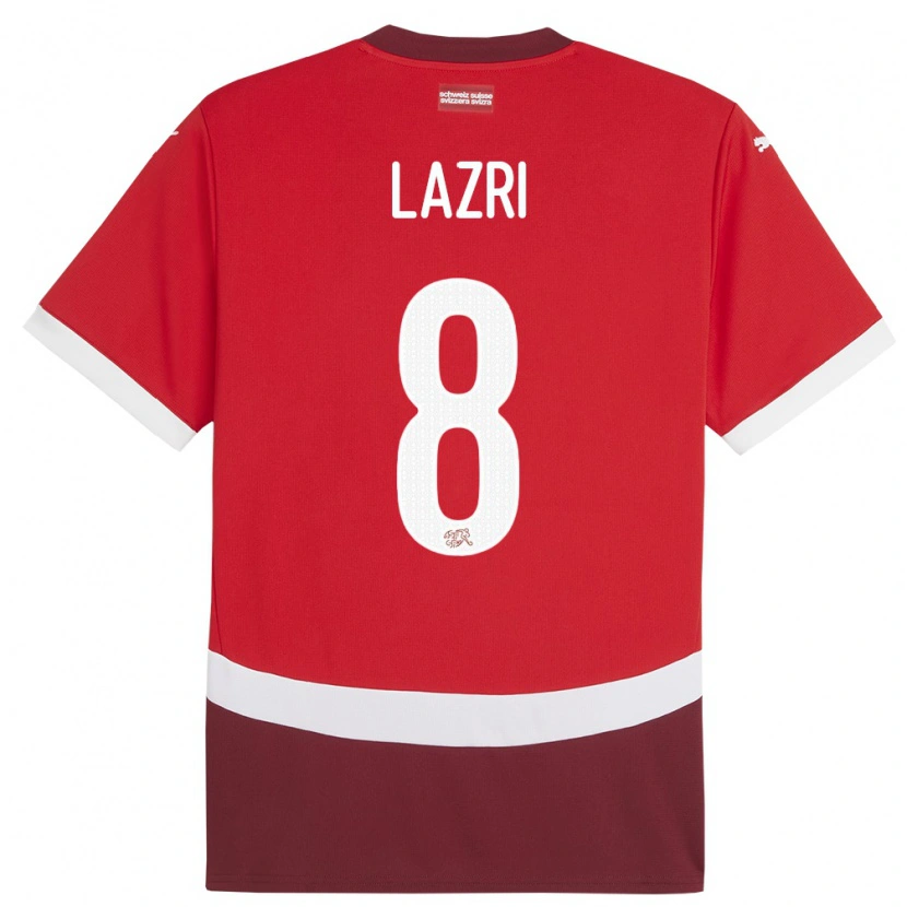 Danxen Hombre Camiseta Suiza Nico Lazri #8 Rojo 1ª Equipación 24-26 La Camisa México