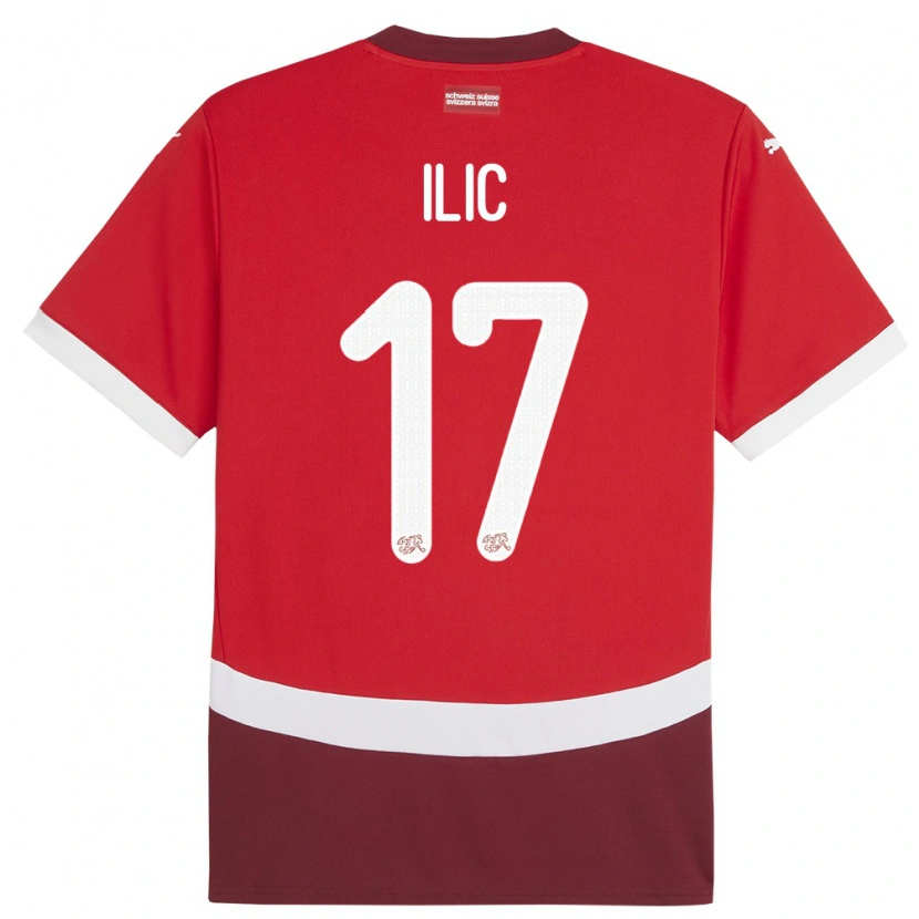 Danxen Hombre Camiseta Suiza Adam Ilic #17 Rojo 1ª Equipación 24-26 La Camisa México