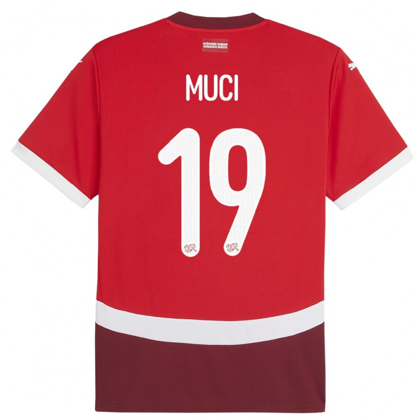 Danxen Hombre Camiseta Suiza Nikolas Muci #19 Rojo 1ª Equipación 24-26 La Camisa México