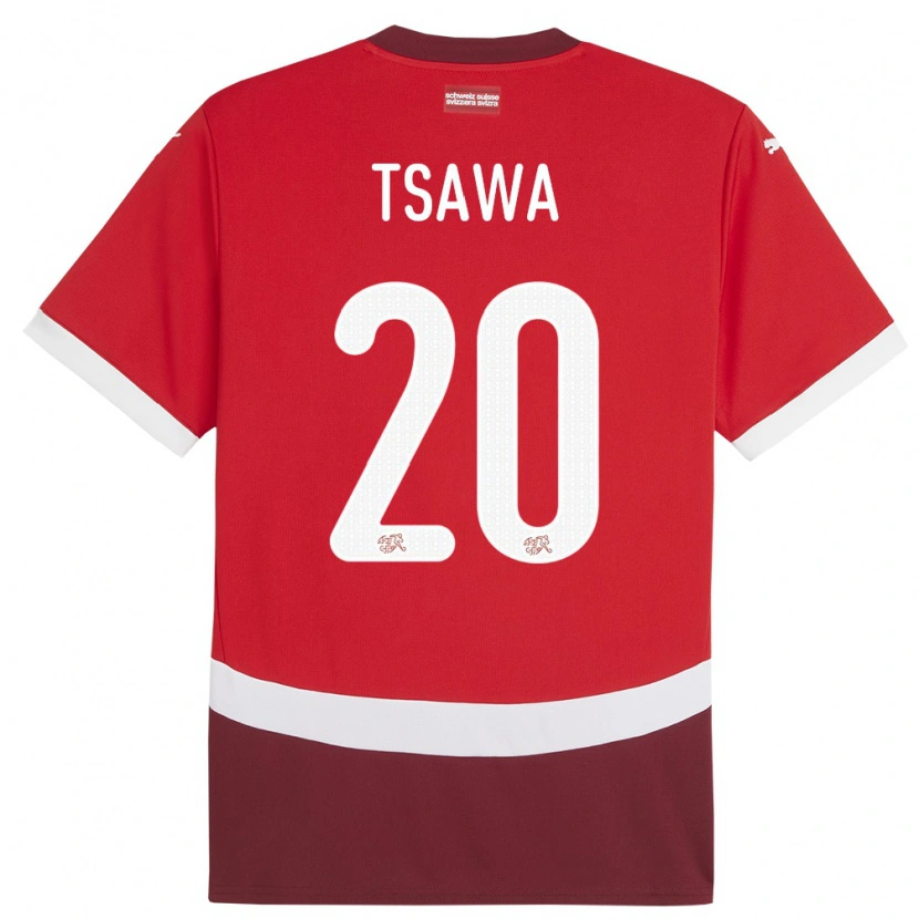 Danxen Hombre Camiseta Suiza Cheveyo Tsawa #20 Rojo 1ª Equipación 24-26 La Camisa México