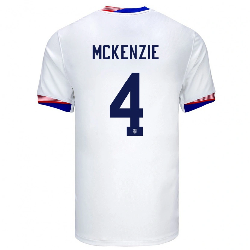 Danxen Hombre Camiseta Estados Unidos Mark Mckenzie #4 Blanco 1ª Equipación 24-26 La Camisa México