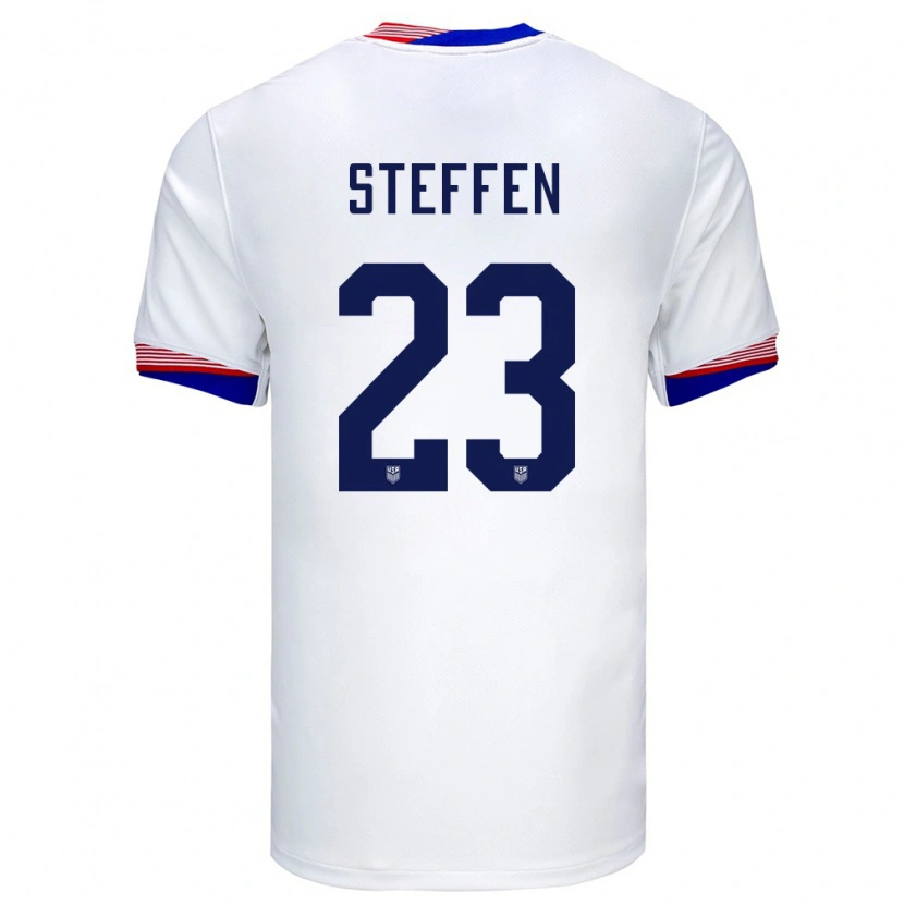 Danxen Hombre Camiseta Estados Unidos Zack Steffen #23 Blanco 1ª Equipación 24-26 La Camisa México