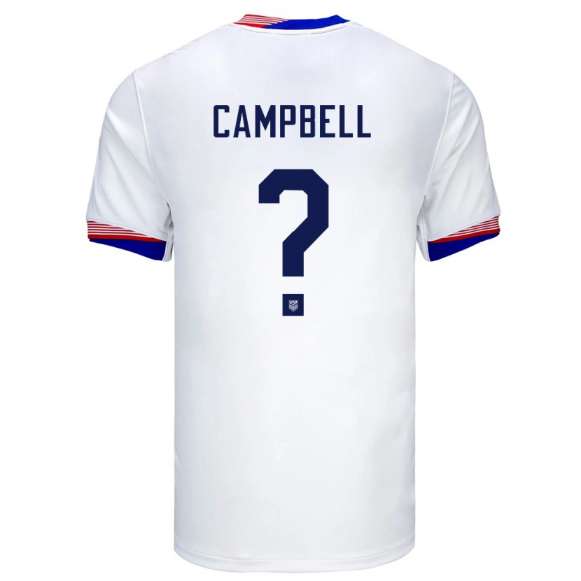 Danxen Hombre Camiseta Estados Unidos Cole Campbell #0 Blanco 1ª Equipación 24-26 La Camisa México