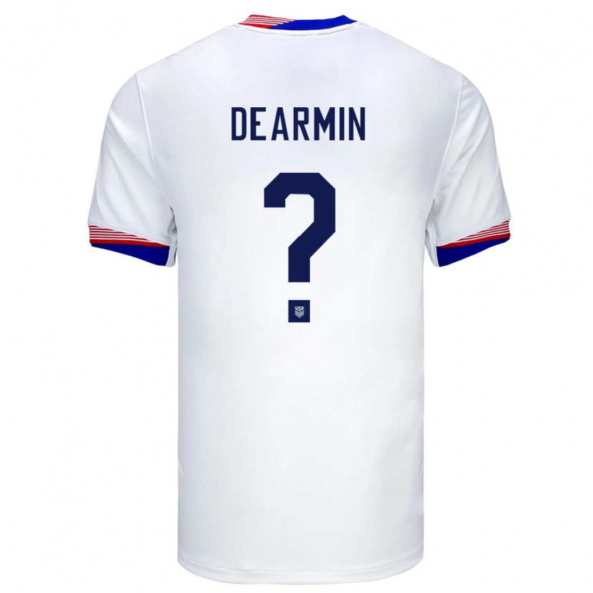 Danxen Hombre Camiseta Estados Unidos Nash Dearmin #0 Blanco 1ª Equipación 24-26 La Camisa México