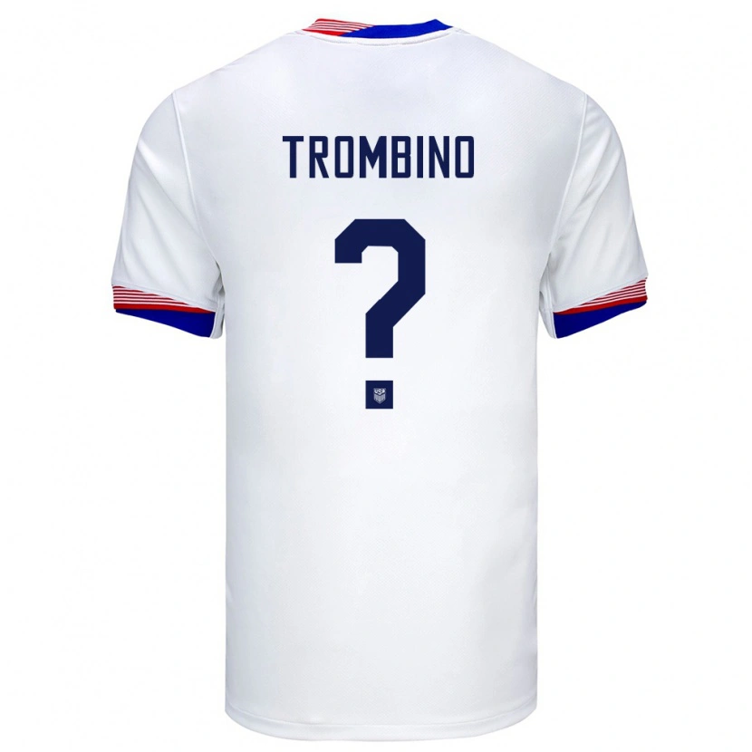 Danxen Hombre Camiseta Estados Unidos Caleb Trombino #0 Blanco 1ª Equipación 24-26 La Camisa México