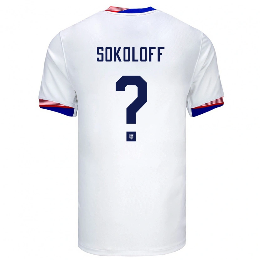Danxen Hombre Camiseta Estados Unidos Paul Sokoloff #0 Blanco 1ª Equipación 24-26 La Camisa México