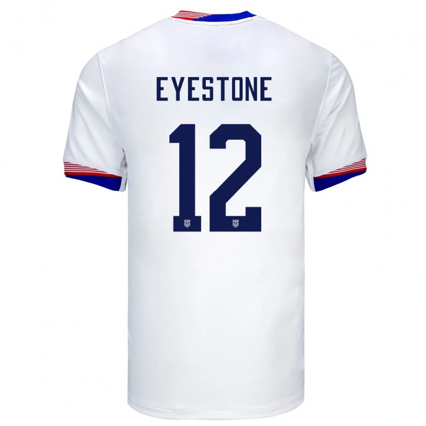 Danxen Hombre Camiseta Estados Unidos Julian Eyestone #12 Blanco 1ª Equipación 24-26 La Camisa México
