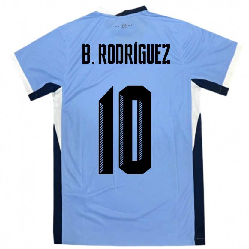 Danxen Hombre Camiseta Uruguay Brian Rodríguez #10 Blanco Negro 1ª Equipación 24-26 La Camisa México