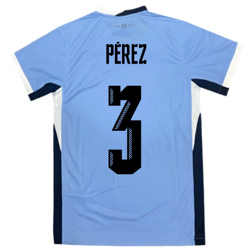 Danxen Hombre Camiseta Uruguay Nicolás Pérez #3 Blanco Negro 1ª Equipación 24-26 La Camisa México