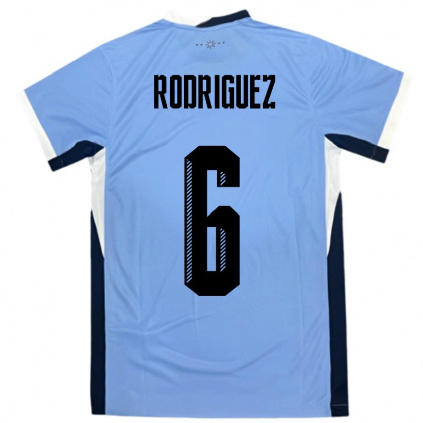 Danxen Hombre Camiseta Uruguay Valentín Rodríguez #6 Blanco Negro 1ª Equipación 24-26 La Camisa México