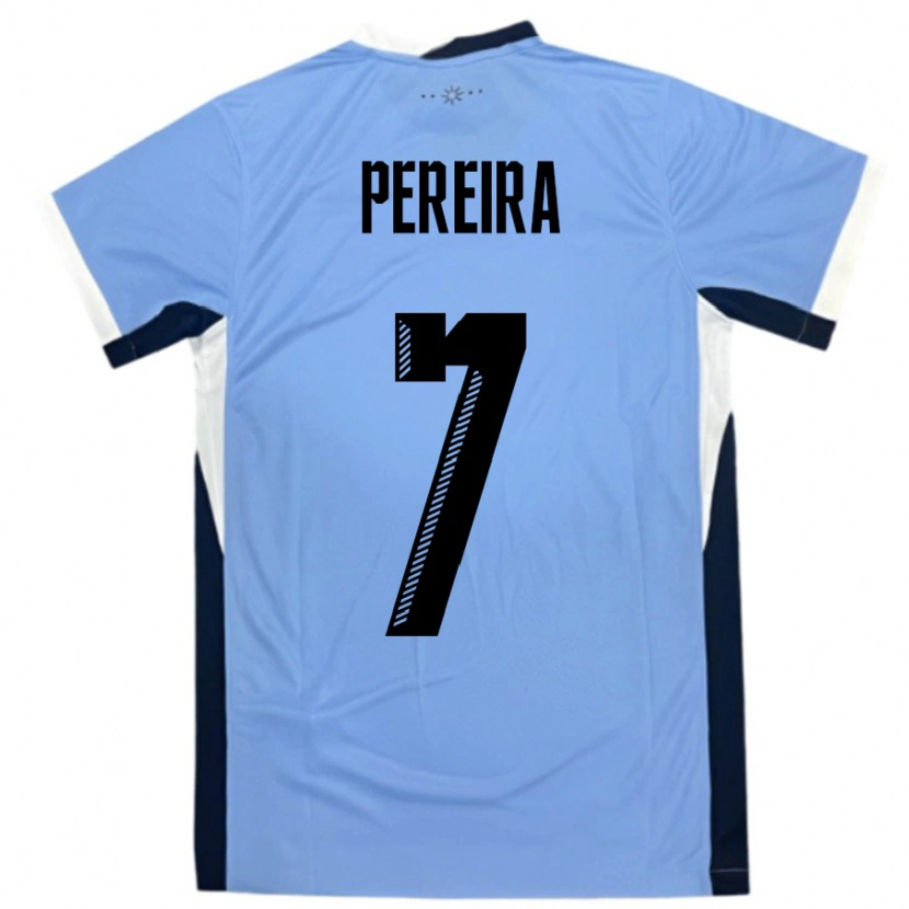 Danxen Hombre Camiseta Uruguay Bruno Pereira #7 Blanco Negro 1ª Equipación 24-26 La Camisa México