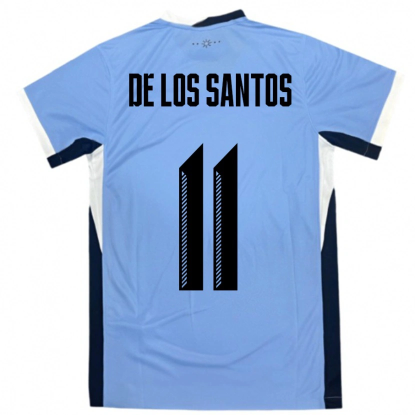 Danxen Hombre Camiseta Uruguay Juan Cruz De Los Santos #11 Blanco Negro 1ª Equipación 24-26 La Camisa México