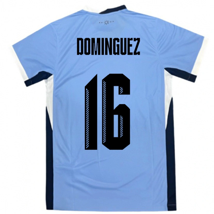 Danxen Hombre Camiseta Uruguay Facundo Dominguez #16 Blanco Negro 1ª Equipación 24-26 La Camisa México