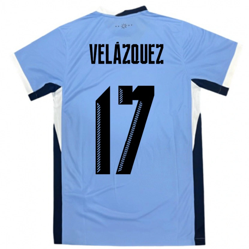 Danxen Hombre Camiseta Uruguay Ezequiel Velázquez #17 Blanco Negro 1ª Equipación 24-26 La Camisa México