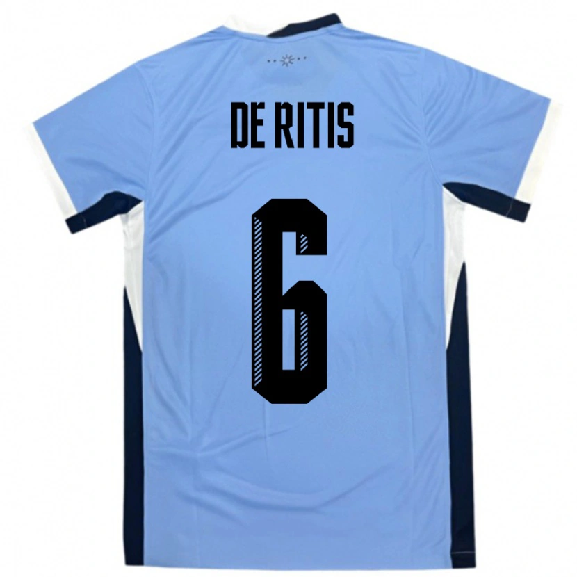 Danxen Hombre Camiseta Uruguay Mathias De Ritis #6 Blanco Negro 1ª Equipación 24-26 La Camisa México