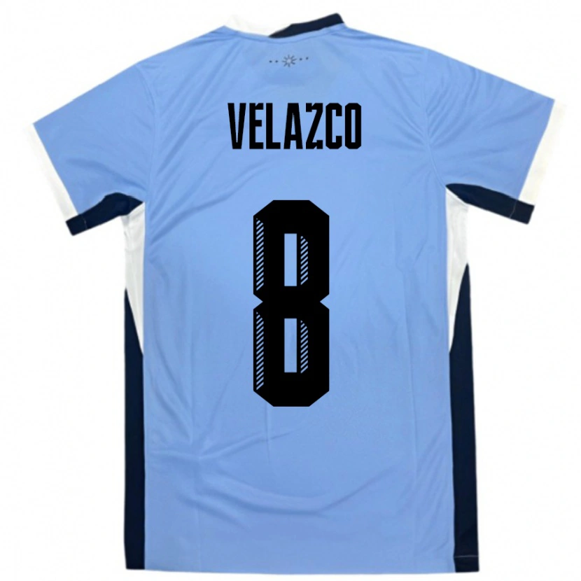 Danxen Hombre Camiseta Uruguay Ximena Velazco #8 Blanco Negro 1ª Equipación 24-26 La Camisa México