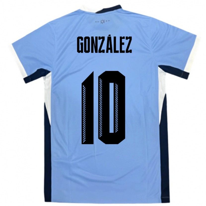 Danxen Hombre Camiseta Uruguay Franco Gonzalez #10 Blanco Negro 1ª Equipación 24-26 La Camisa México