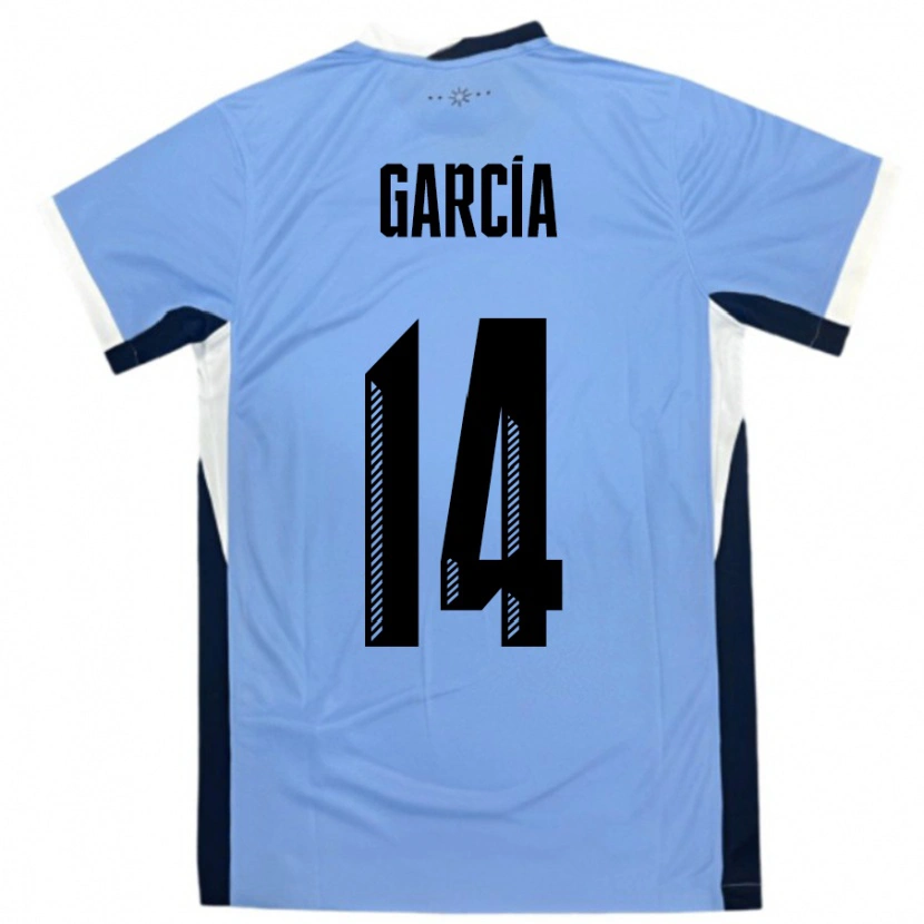 Danxen Hombre Camiseta Uruguay Damian Garcia #14 Blanco Negro 1ª Equipación 24-26 La Camisa México