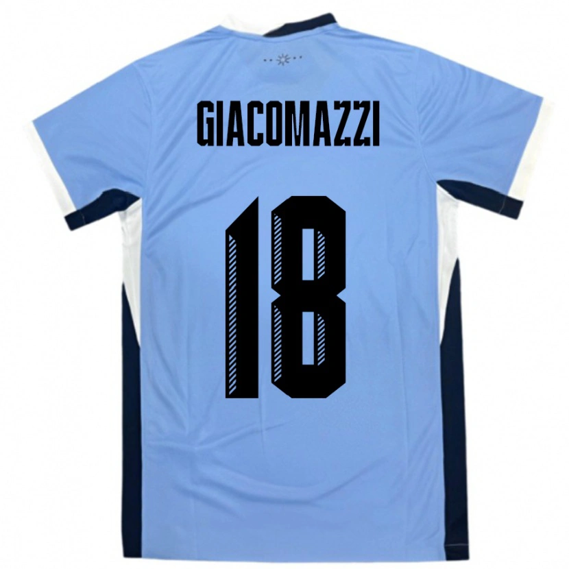 Danxen Hombre Camiseta Uruguay Sebastian Giacomazzi #18 Blanco Negro 1ª Equipación 24-26 La Camisa México