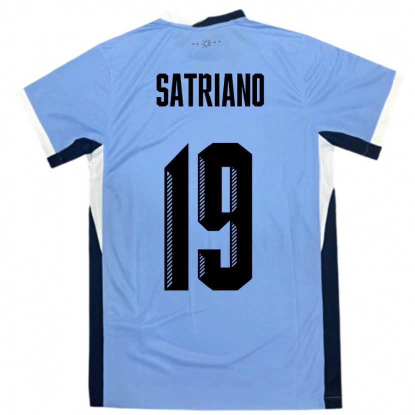 Danxen Hombre Camiseta Uruguay Martin Satriano #19 Blanco Negro 1ª Equipación 24-26 La Camisa México
