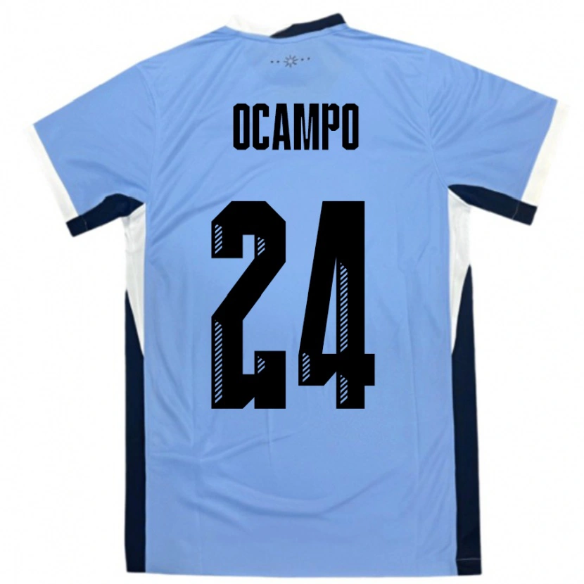Danxen Hombre Camiseta Uruguay Brian Ocampo #24 Blanco Negro 1ª Equipación 24-26 La Camisa México