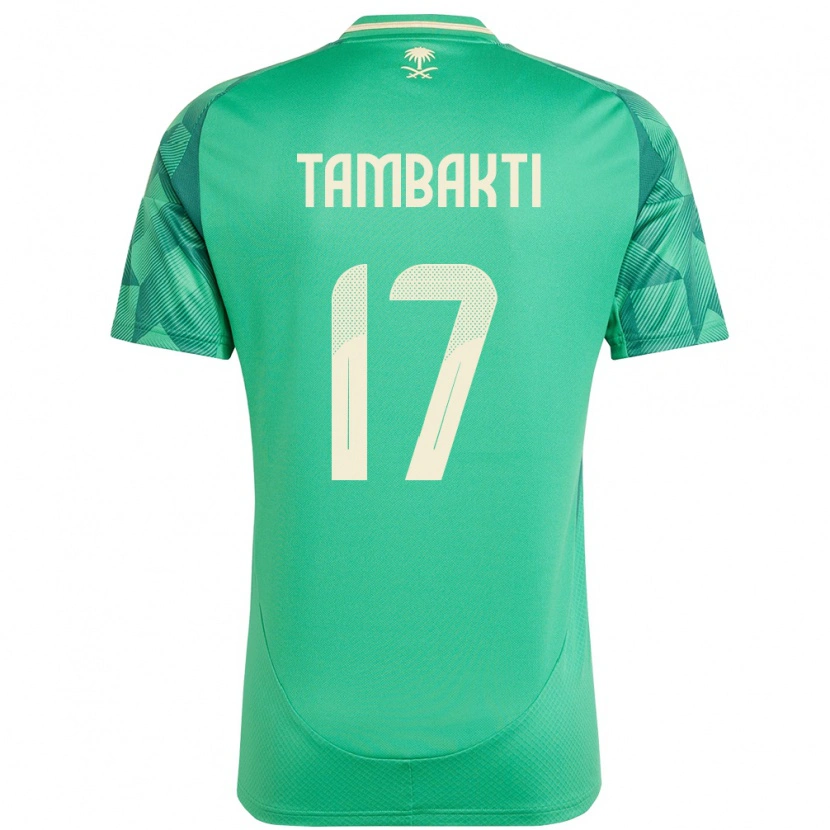 Danxen Hombre Camiseta Arabia Saudita Hassan Tambakti #17 Verde 1ª Equipación 24-26 La Camisa México