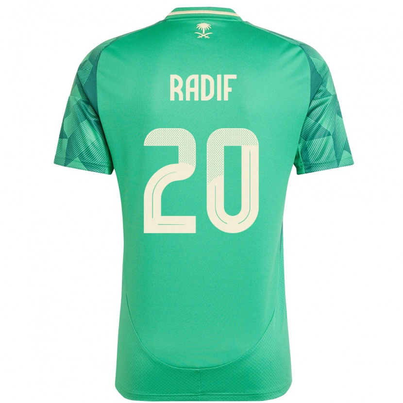 Danxen Hombre Camiseta Arabia Saudita Abdullah Radif #20 Verde 1ª Equipación 24-26 La Camisa México